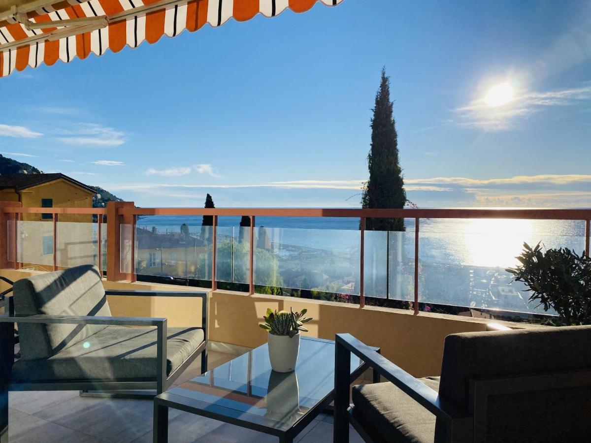 Le Vigia-Vue Mer-Terrasse-Climatisation-Parking Ментона Экстерьер фото